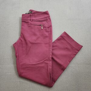 WHBM Perfect Form Women 2R Burgundy Low Rise Ankle Dress Pants